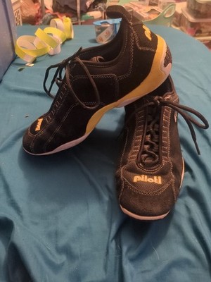 Piloti Driving Shoes Mens 11 US Black Leather Tamburello Lace Up Sneakers Compass - Black main image 3