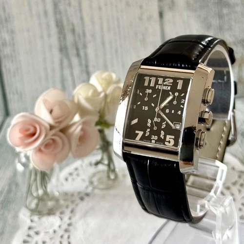 Orologio da polso uomo analogico cronografo nero FENDI 7500G batteria sostituita