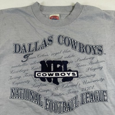 Dallas Cowboys Nutmeg Mills NFL T-Shirt Size L Made in USA 90s Single Stitch VTG
