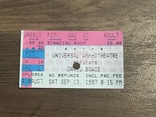 David Bowie Concert Ticket Stub Sep 13 1997 Universal Amphitheatre