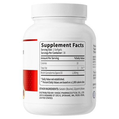 Vinsic Reishi Spore Oil, 60Ct - Natural Immune Support*