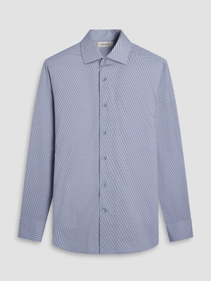 Bugatchi Men's OoohCotton LS Sport Shirt Air Blue S 2XL Stretch NWT Retail $189