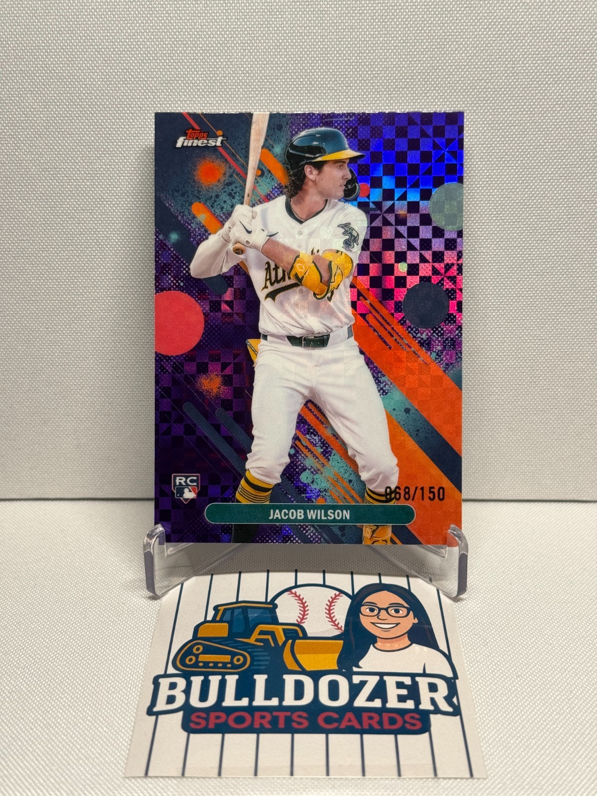 2025 Topps Finest Athletics Jacob Wilson Purple Checkerboard RC /150 #61