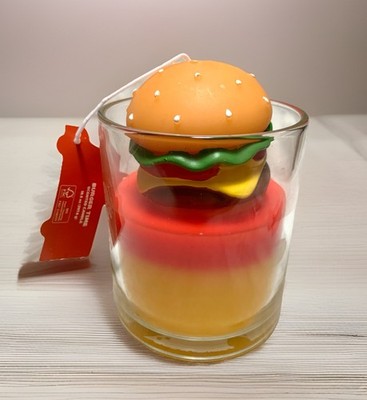 NEW Burger Time CHEESEBURGER 3D Figural 10.5oz FLORAL Scented Jar Candle