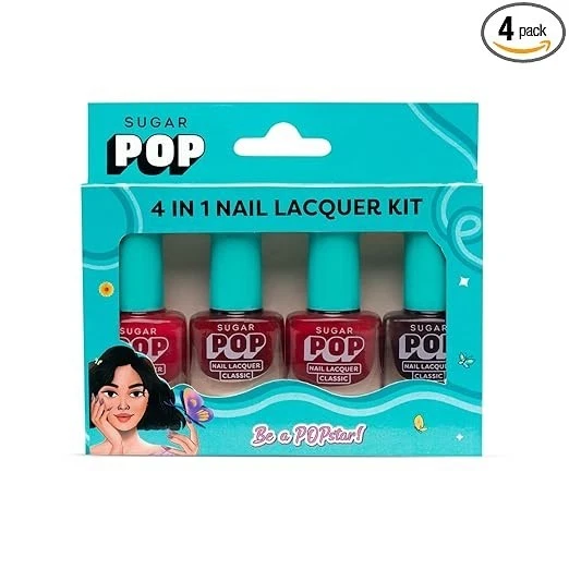 SUGAR POP 4 in 1 Nail Lacquer Kit- 02 Rouge Canvas