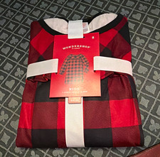 Wondershop Kids 1-Piece Cotton Long Sleeve Plaid Pajamas Red/Black Size 8