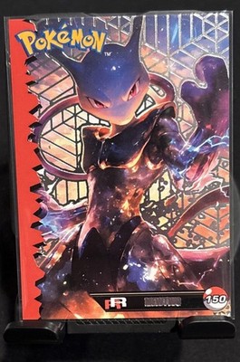 Rare Full Art Pokemon Team Rocket Mewtwo #150 Silver Foil Low Pop GameFreak (h 