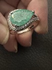 Bomb Party Ring Sz 10 “Flawlessly Perfect” Emerald/Quartz/Rhodium — photo 1