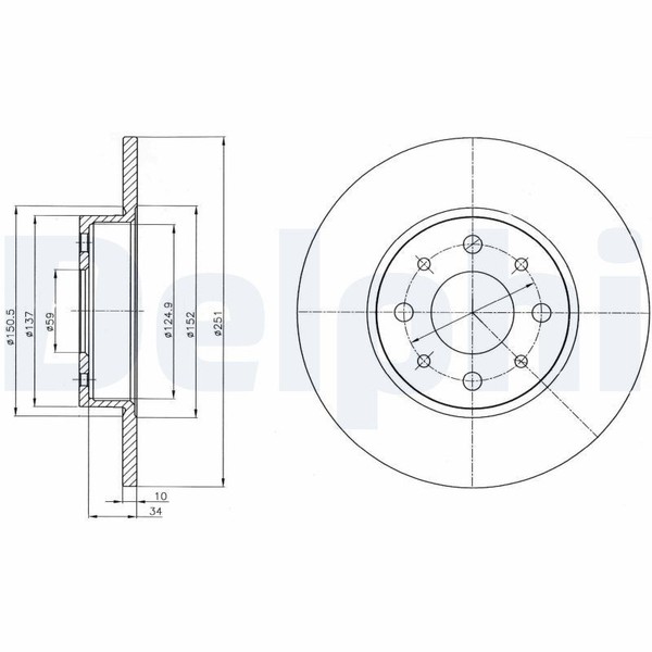 2X Delphi Bremsscheibe BG4312 FüR Alfa Romeo-image