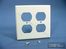 Leviton 88016 White 2-Gang Duplex Outlet Plastic Standard Wallplate Cover Plate