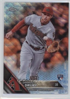 2016 Topps Chrome Blue Wave Refractor 16/75 Brandon Drury #19 Rookie RC b5y
