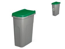 Pattumiera Ecosystem 25 Litri Coperchio Verde Grigio Stefanplast