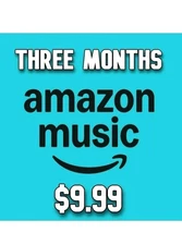 $36 VALUE! Amazon Music Three Months Subscription Code - Digital Code