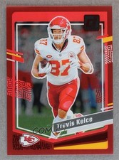 2023 Panini Clearly Donruss Red 33/49 Travis Kelce #26 0i8b