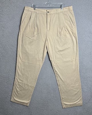 Outer Rim Pants Mens Size 40x32 Beige Plaid Lined Adventure Wear Pleated Chino