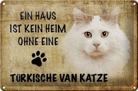 Schild Blech 30X20Cm - Made In Germany - Spruch TüRkische Van Katze Metall Deko