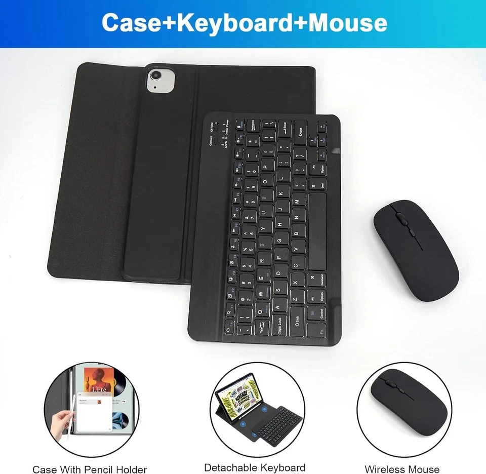 Bluetooth Keyboard Case & Mouse for 11” iPad Air 4/5 Gen & iPad Pro 1/2/3/4 Gen - Image 3 of 4