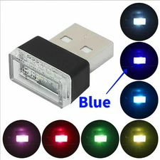 Blue Mini USB LED Car Accessories Interior Light Neon Atmosphere Lamp Bulb US