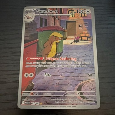 Pokémon Gumshoos 153/132 Me01: Mega Evolution Holo Illustration Rare 100 HP Eng 