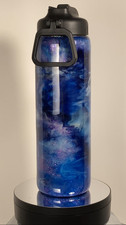 Galaxy Blue w/Purple Glitter handcrafted 24 oz. tumbler w/lid  straw