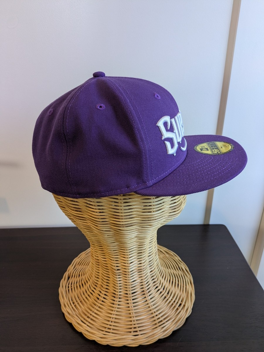 Supreme x New Era Mister Cartoon Purple Fitted Snapback Hat Size 7