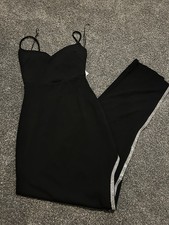 Rhinestone Slit Dress Black Spaghetti Strap Dress Maxi Dress Windsor Size XS NWT