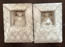(2) Margaret Furlong Vintage 1988 Angel Christmas Holiday Ornament Tree Heart