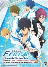Free Iwatobi Swim Club Season 1-3 1-37End 6 Movie OVA Anime DVD English Dub