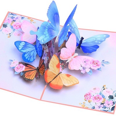 ROBBEAR Pop Up Card, Butterfly and 5.9 inches x 7.9 inches, Card 