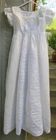 Antique White LINEN THREAD BAPTISM DRESS LACE & EMBROIDERY Religious Pleats