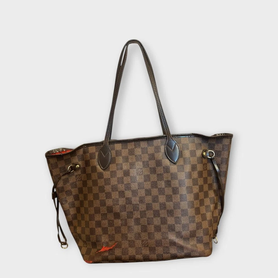 Louis Vuitton Neverfull MM Damier Ebene LV Tote Bag N51105 From Japan - Image 2 of 4