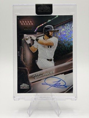 2026 Topps Chrome Black#CBA-JD  Jasson Dominguez ROSE GOLD MINI DIAMOND /10 AUTO