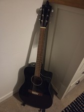 Fender CD60SCE Electro-Acoustic Guitar Black. Extras included, read description.