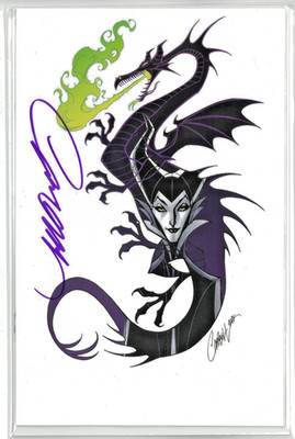 Disney Villains Maleficent #3 Dynamite 2023 Signed Campbell Virgin 1:10 Variant