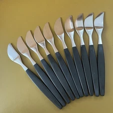 10 Dinner Knives FOCUS BLACK Gense 18/8 stainless steel flatware Sweden 7 3/4”