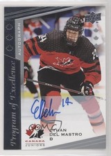 2021 Upper Deck Team Canada Juniors Gold Spectrum Ethan Del Mastro Auto 0nr3