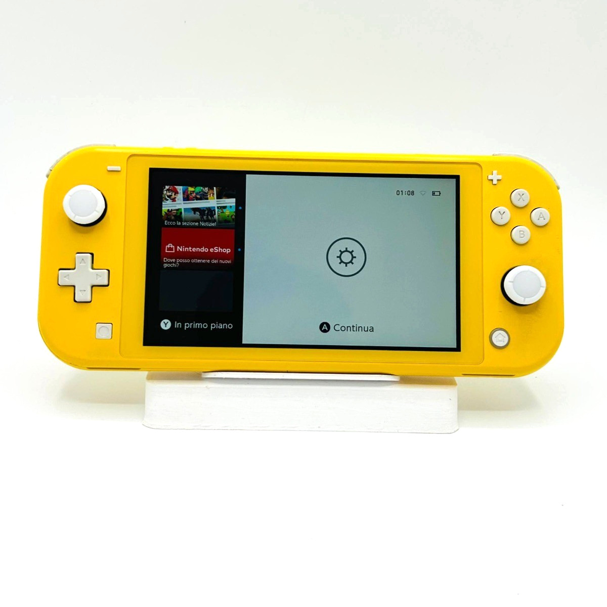 Nintendo Switch Lite Gialla Yellow Console Cavo Caricatore No Drift Testata