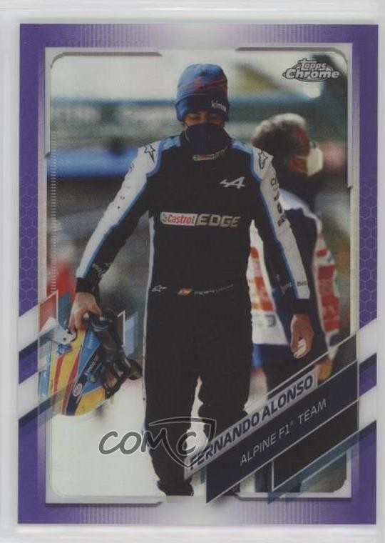 2021 Topps Chrome Formula 1 F1 Racers Purple Refractor /399 Fernando Alonso 5b1
