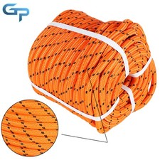 1/2" 150' Double Braid Polyester Rope Bull Rope 6180Lbs Breaking Strength Orange