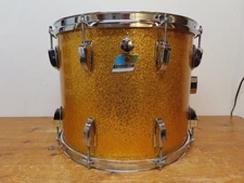 Vintage 1979 Ludwig 12"x15" Classic Tom Drum 6 ply Maple Blue/Olive Gold Sparkle