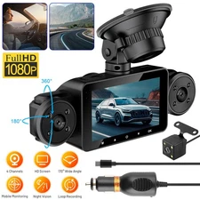 4 Channel 1080P HD Dash Cam Driving Recorder Night Vision Car Front+Rear Camera