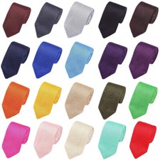 Men Solid Knitted Crochet 7CM Necktie Wedding Party Business Formal Arrow Tie