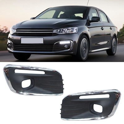 For Citroen Elysee C-Elysee 2017-2019 Front Bumper Fog Light Cover LH + RH 2 Pcs