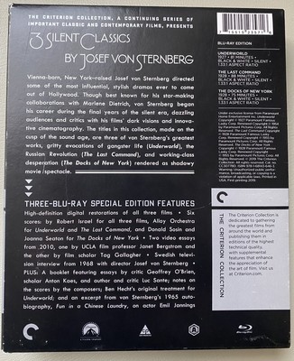 3 Silent Classics by Josef von Sternberg Blu Ray Box Set Criterion 