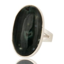 Natural Ocean Jasper Ring 925 Sterling Silver Bezel Set Statement Jewelry