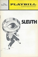 Sleuth Playbill, Anthony Quayle, Keith Baxter, Shaffer, New York Theatre, 1971