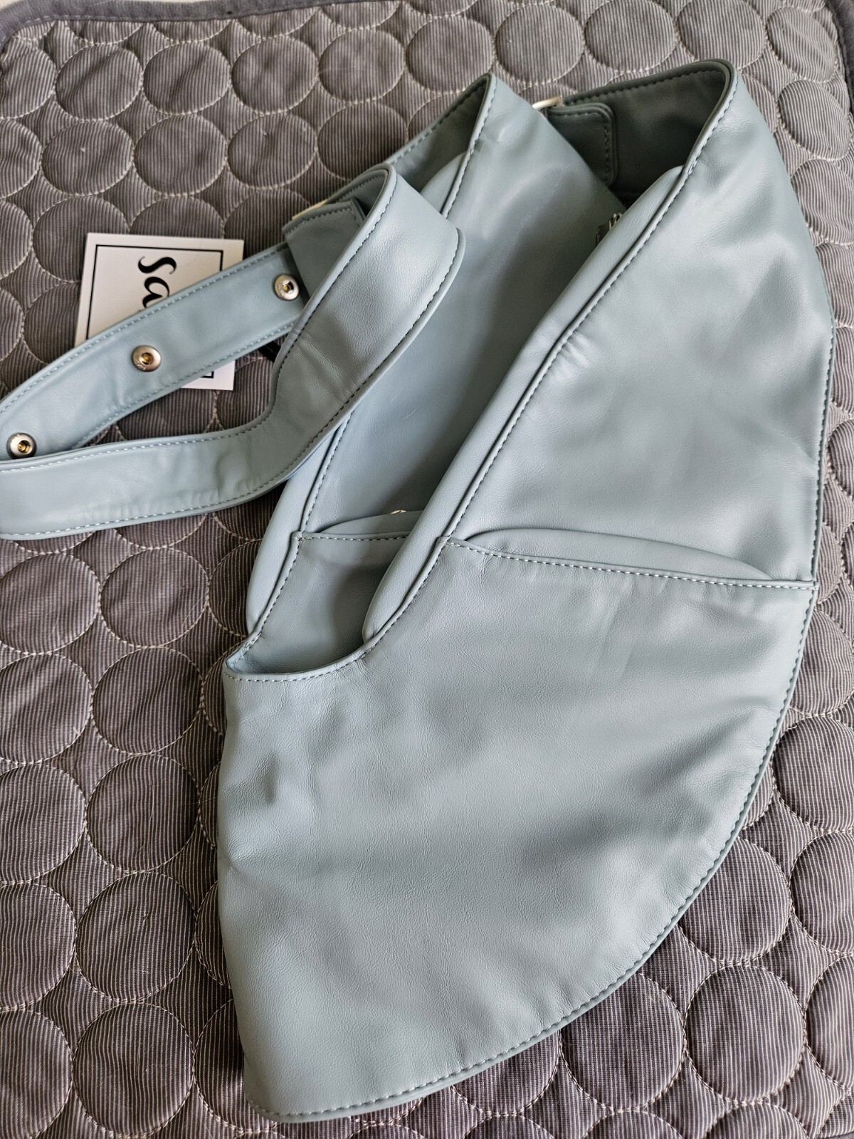 The Sash Bag Angel Falls Blue Faux Leather Bag New With Tags and