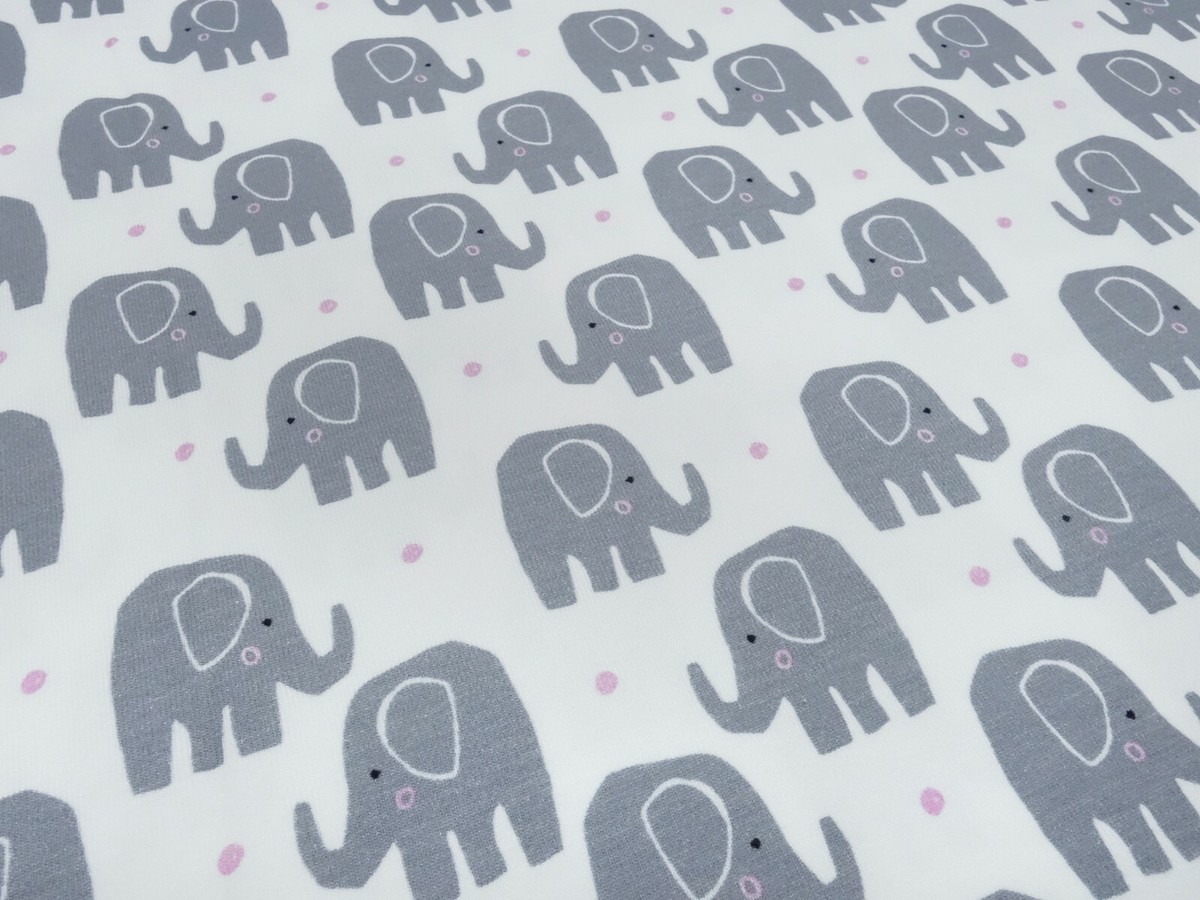 Stretch Jersey Jersey Stoff Elefanten Rosa Fabric Cotton Jersey