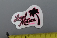 LOCAL MOTION Hawaii Clear Neon Pink Black Aloha 80's LM2 Vintage Surfing STICKER