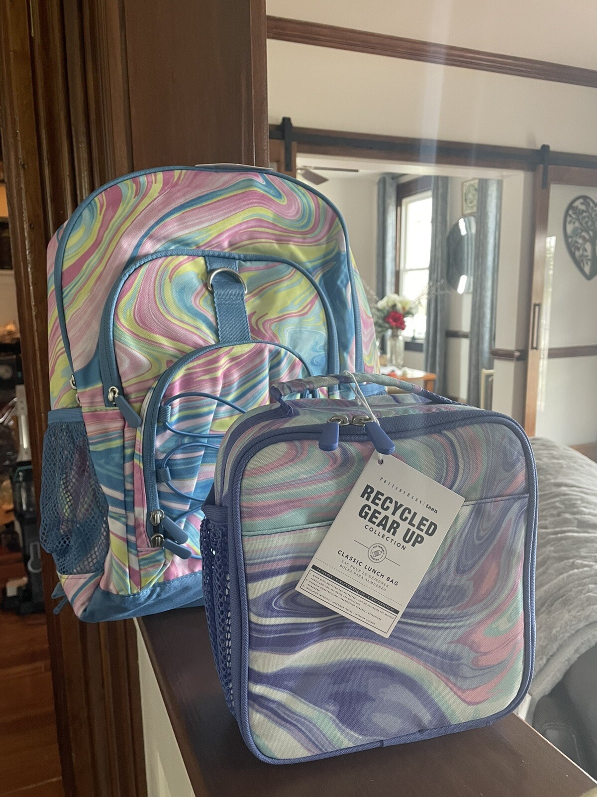 PONY Zaino GRANDE Pottery Barn scuola Disney + borsa pranzo regalo festa adolescente bambino.